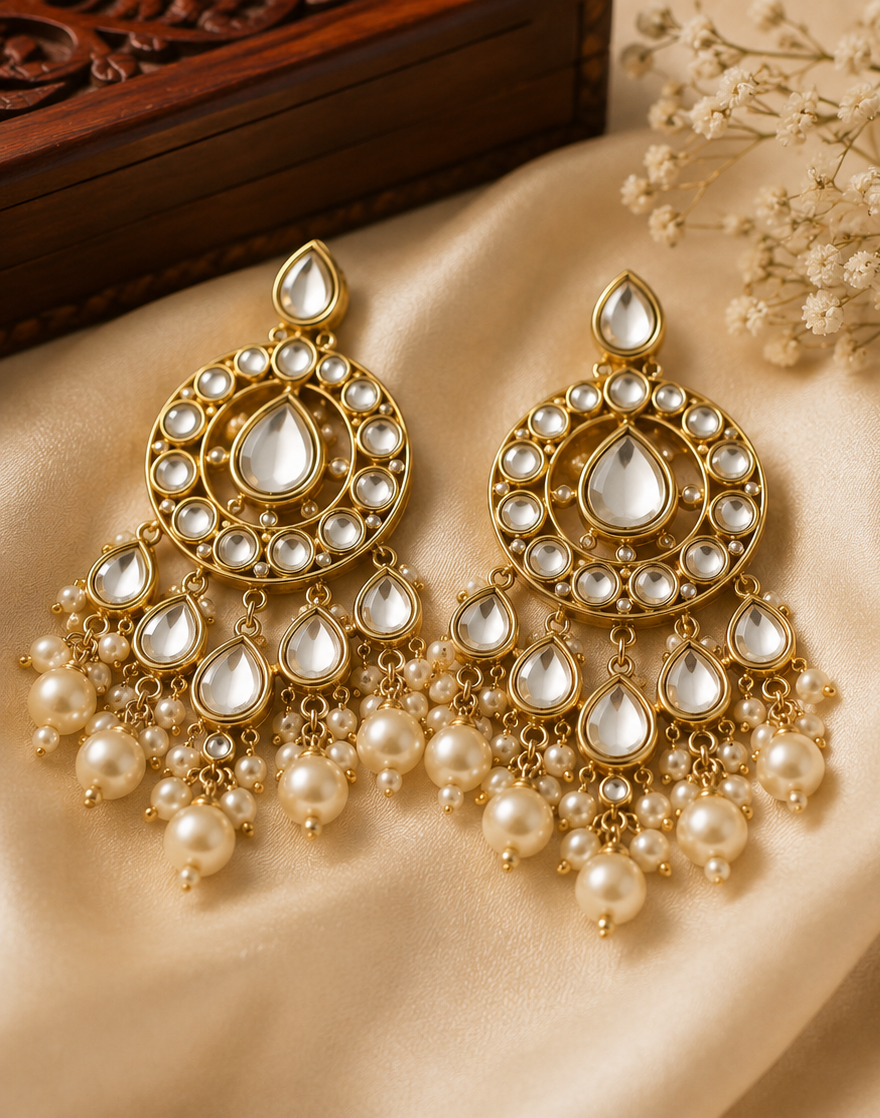 Traditional kundan earrings